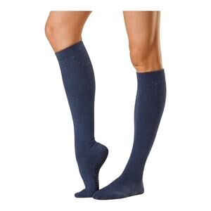 Tavi Active NIP Jane Knee High Grip Socks Serenity Navy Blue Crystal Accent MD
